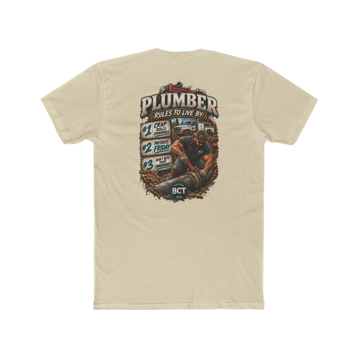 Plumber Rules to Live By Shirt | Funny Plumber & Blue Collar Tee