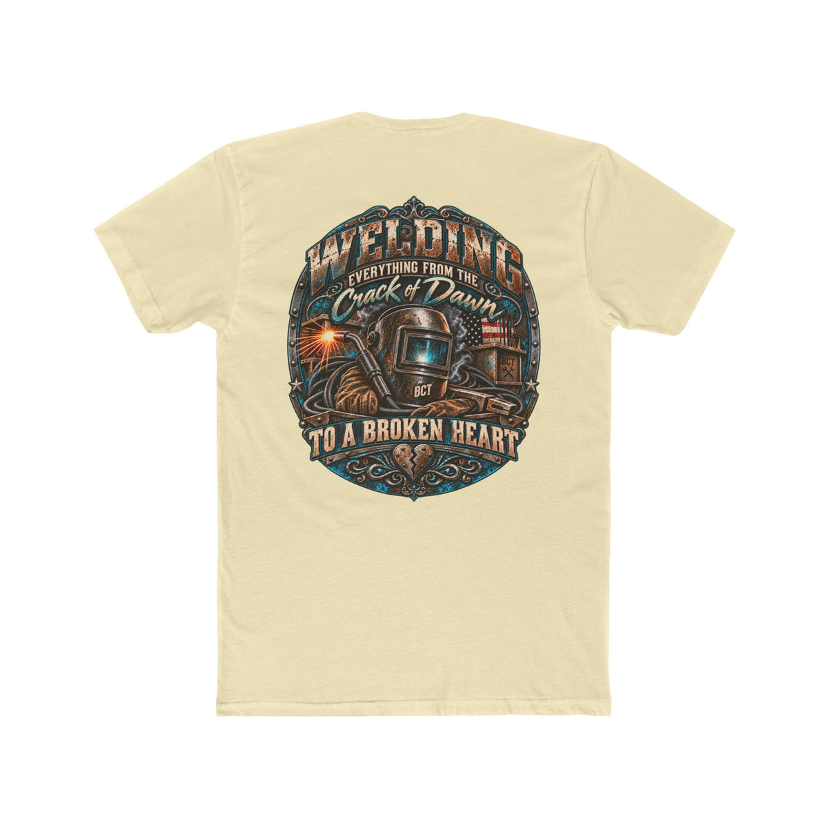 Funny welder tee with welding helmet graphic by Blue Collar Trash