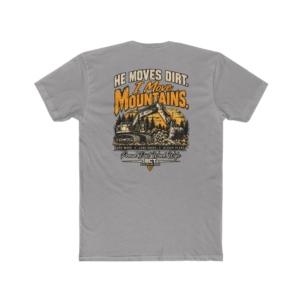 Dirt work wife tee with vintage excavator graphic by Blue Collar Trash