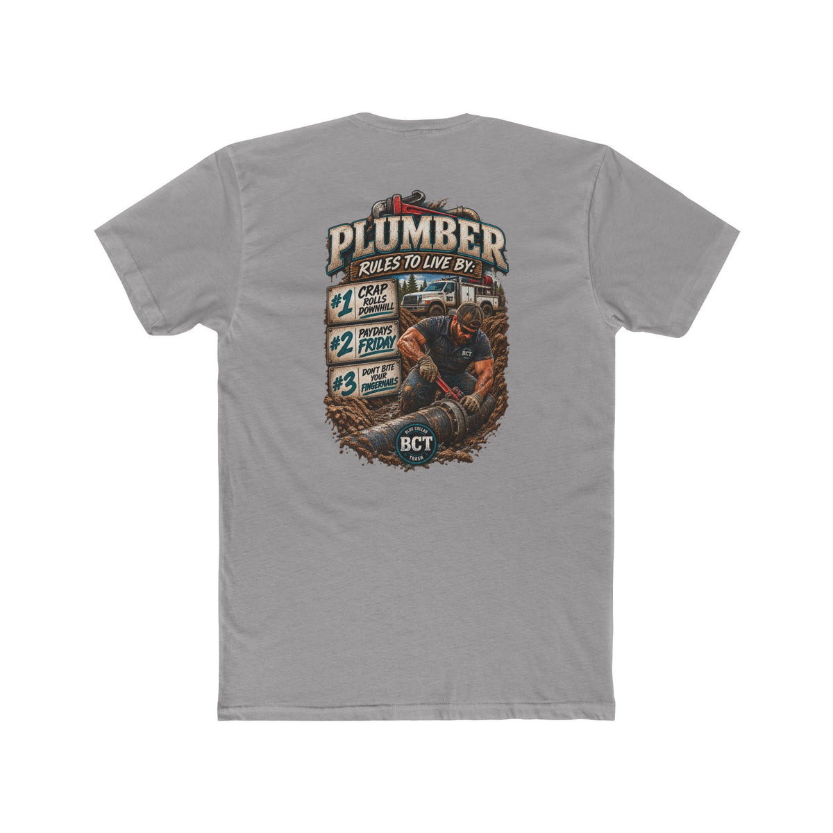 Plumber Rules to Live By Shirt | Funny Plumber & Blue Collar Tee