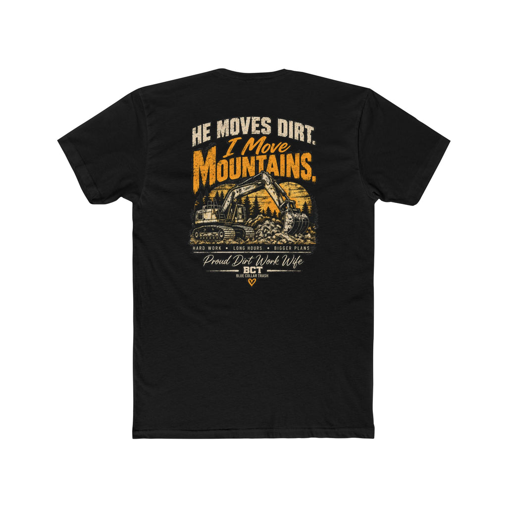 Dirt work wife tee with vintage excavator graphic by Blue Collar Trash