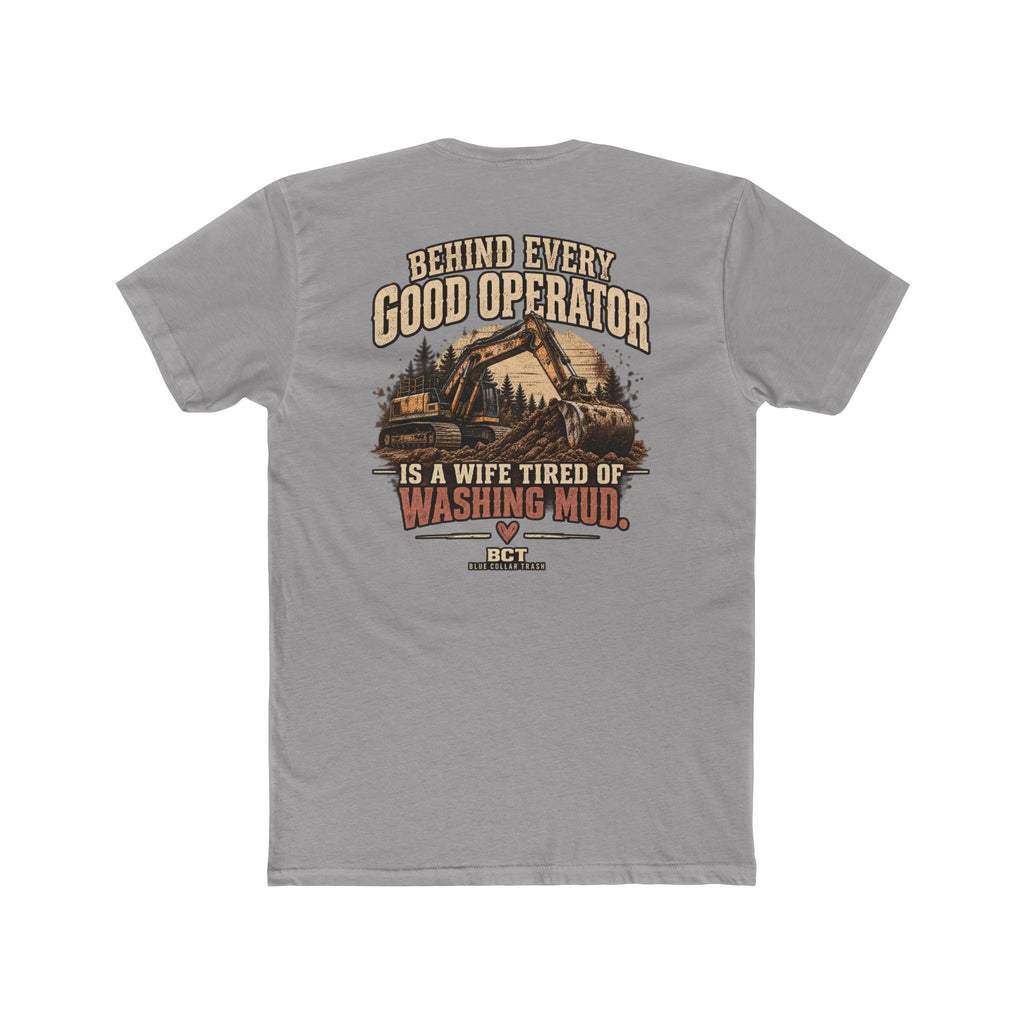 Funny heavy equipment wife tee with excavator graphic by Blue Collar Trash