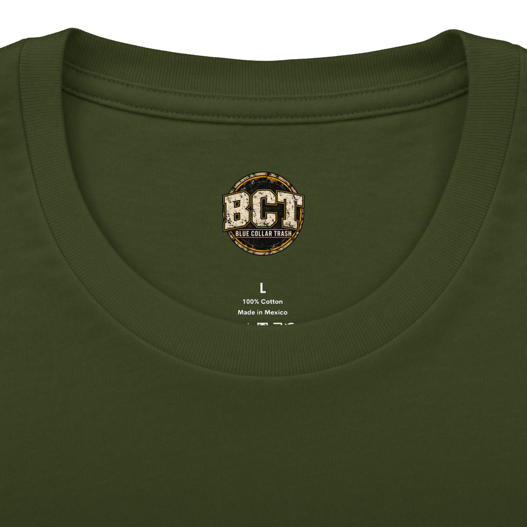Built on Blood and Sweat Shirt | Heavy Equipment & American Flag Tee