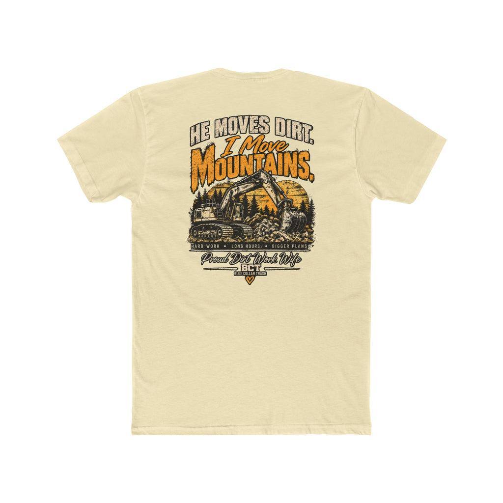 Dirt work wife tee with vintage excavator graphic by Blue Collar Trash