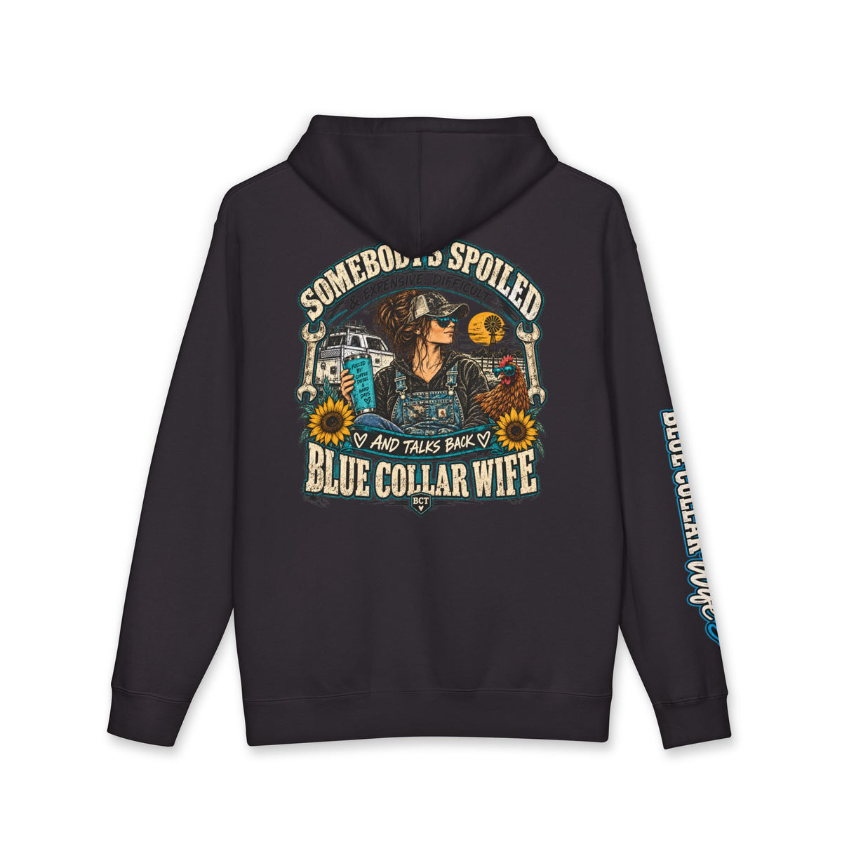 Somebody’s Spoiled Blue Collar Wife Hoodie | Funny Work Wife Sweatshirt