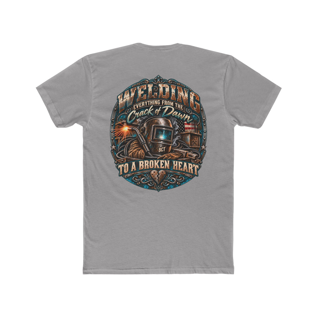 Funny welder tee with welding helmet graphic by Blue Collar Trash