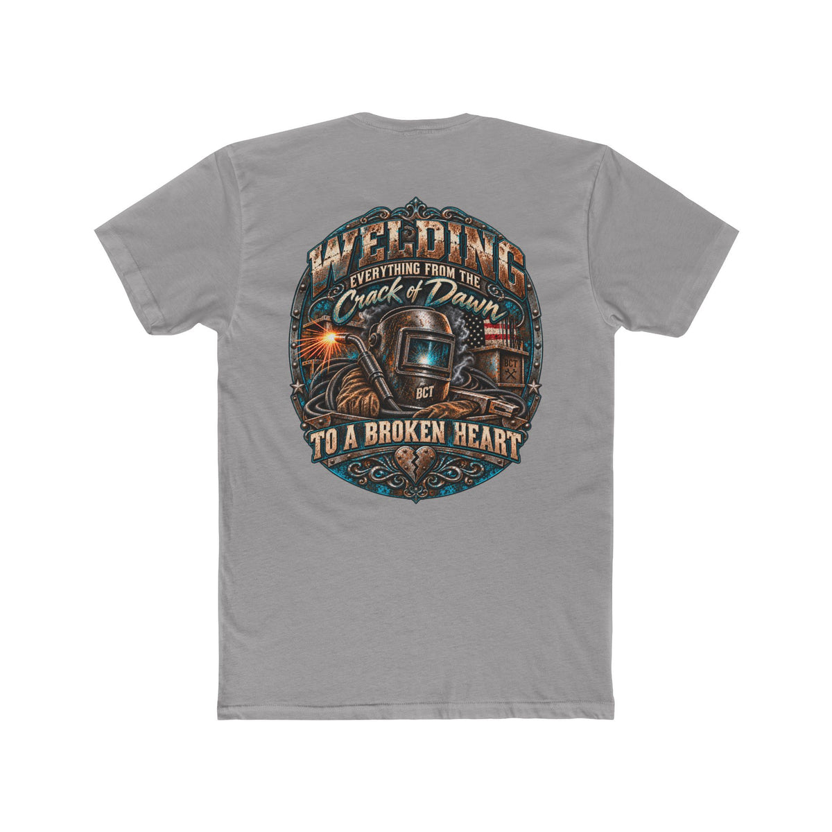 Funny welder tee with welding helmet graphic by Blue Collar Trash
