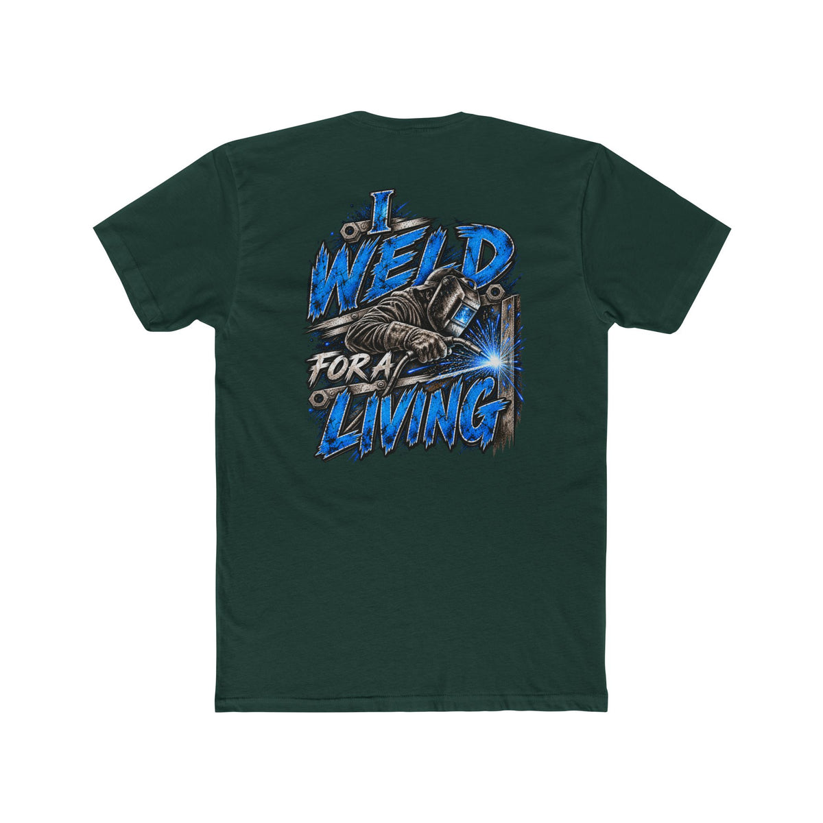 I Weld for a Living T-Shirt | Welding Helmet Graphic Tee, Welder Shirt