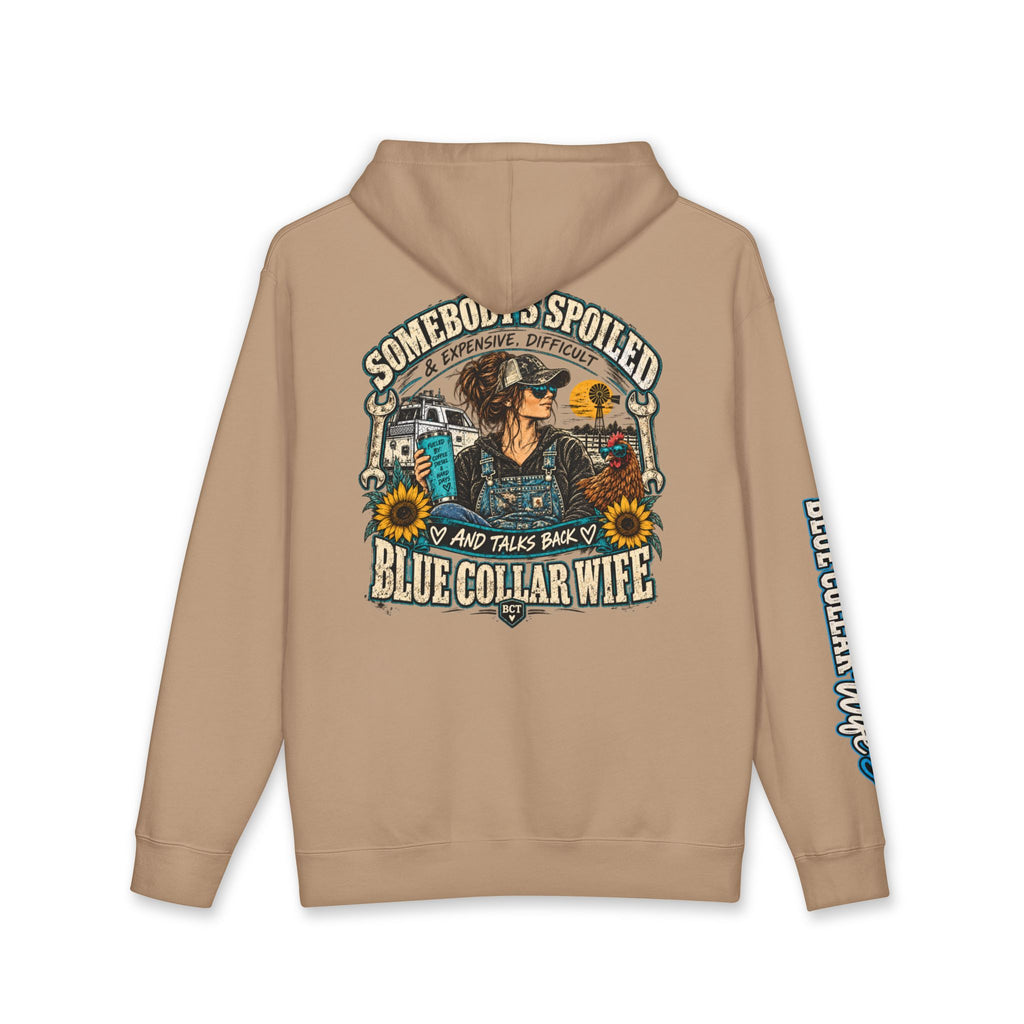 Somebody’s Spoiled Blue Collar Wife Hoodie | Funny Work Wife Sweatshirt