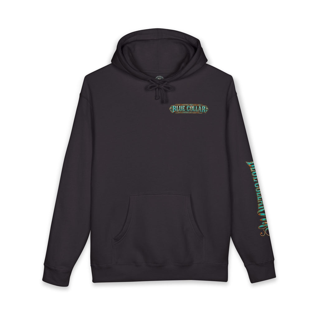 Spoiled Blue Collar Wife Hooded Sweatshirt | Floral Rustic Back Design