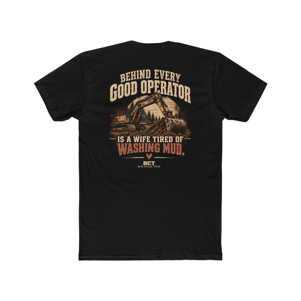 Funny heavy equipment wife tee with excavator graphic by Blue Collar Trash