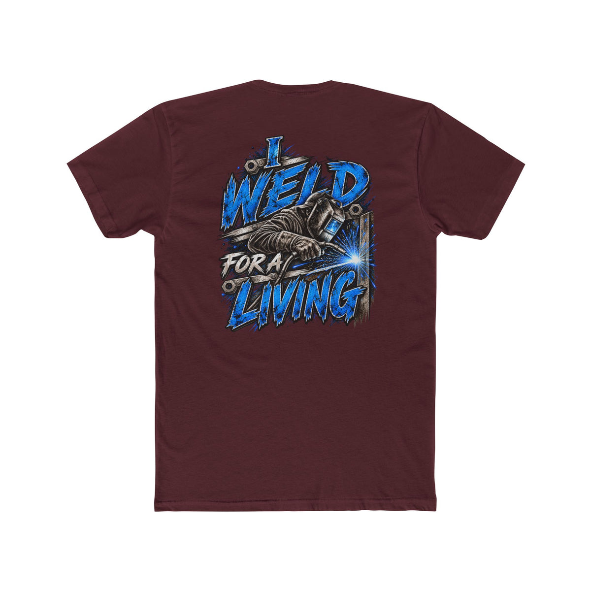 I Weld for a Living T-Shirt | Welding Helmet Graphic Tee, Welder Shirt