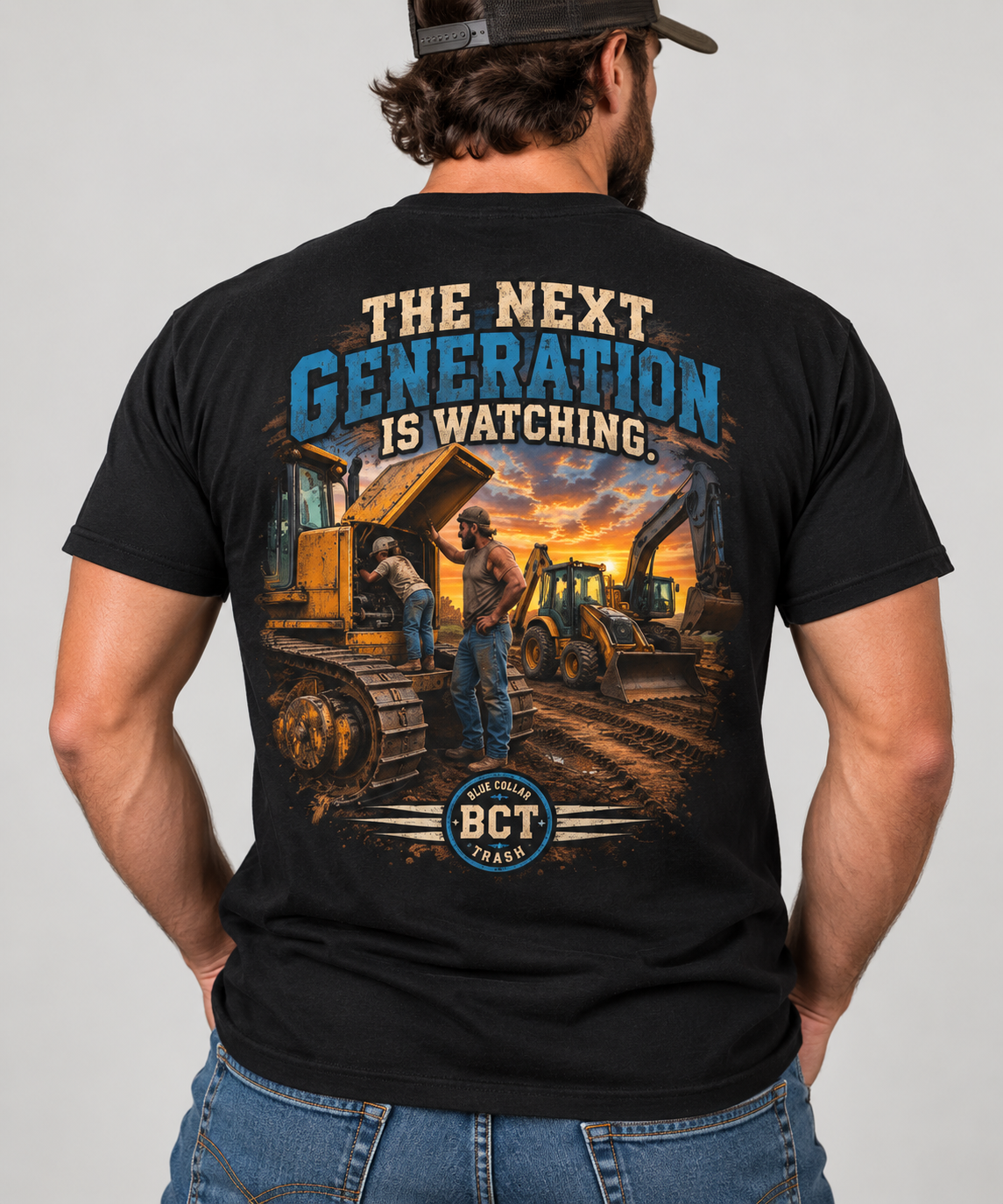 The Next Generation Is Watching | Blue Collar Dad Shirt