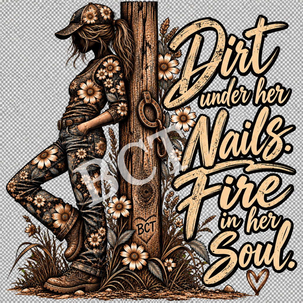 Dirt Under Her Nails Fire in Her Soul Shirt | Farm Girl & Cowgirl Tee