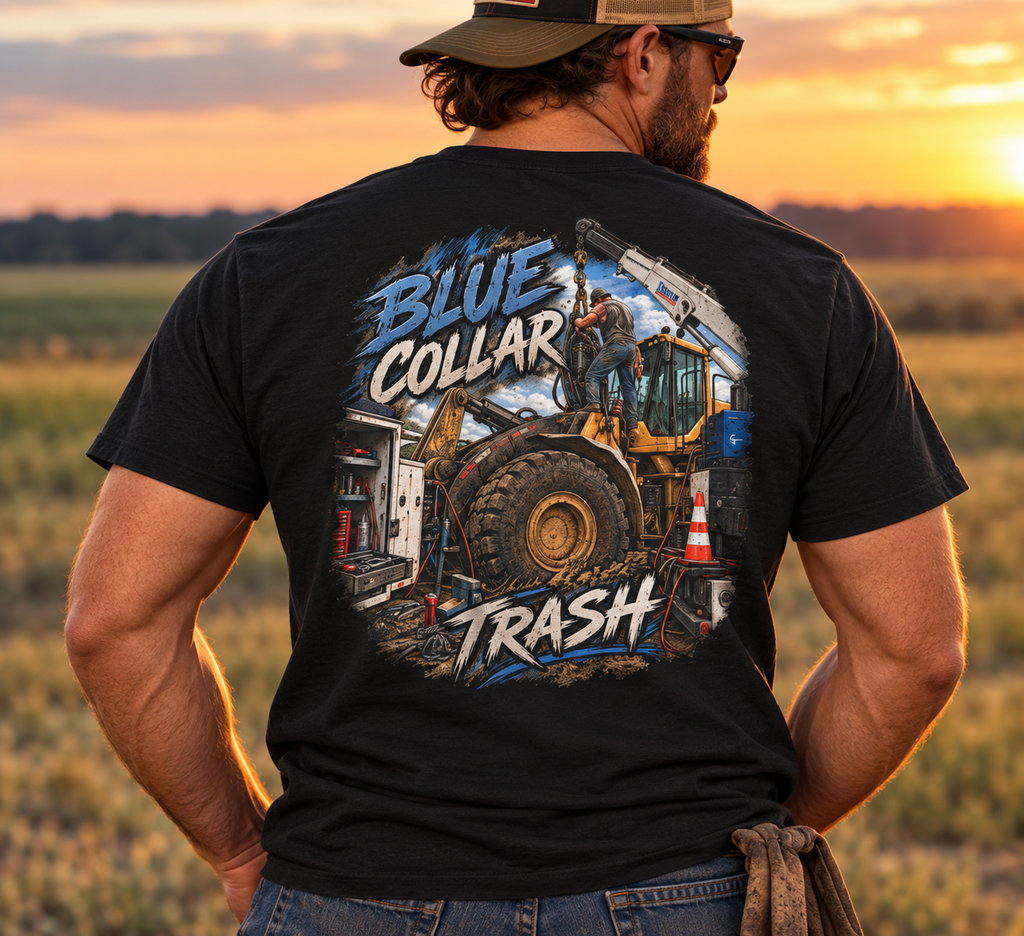 Blue Collar Trash Shirt | Heavy Equipment & Mechanic Tee