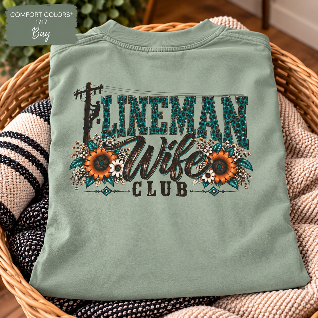 Western line wife Comfort Colors tee with sunflowers by Blue Collar Trash