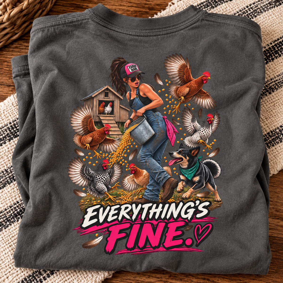Funny chicken mom Comfort Colors tee by Blue Collar Trash