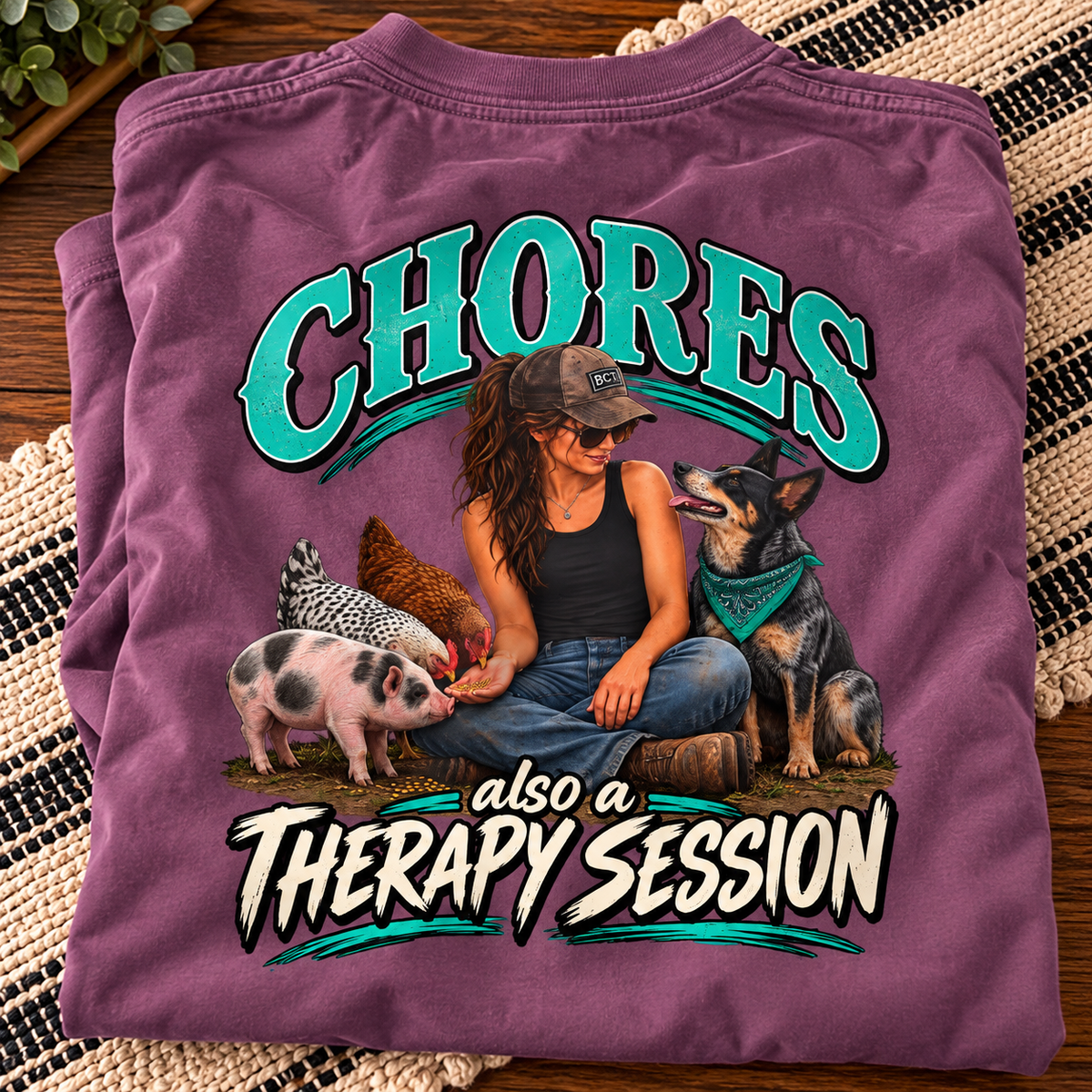 Funny farm girl Comfort Colors tee by Blue Collar Trash