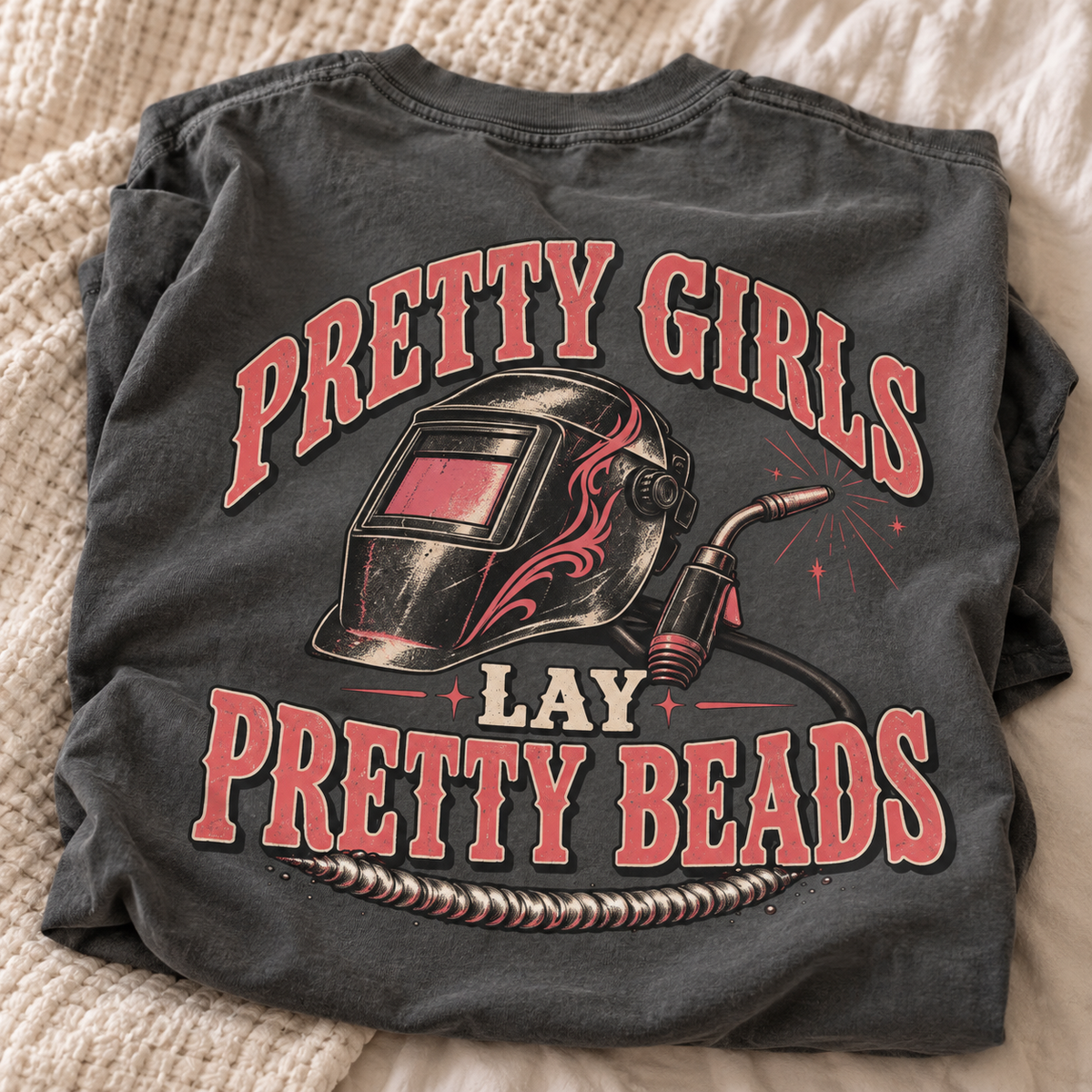 Women welder Comfort Colors tee by Blue Collar Trash