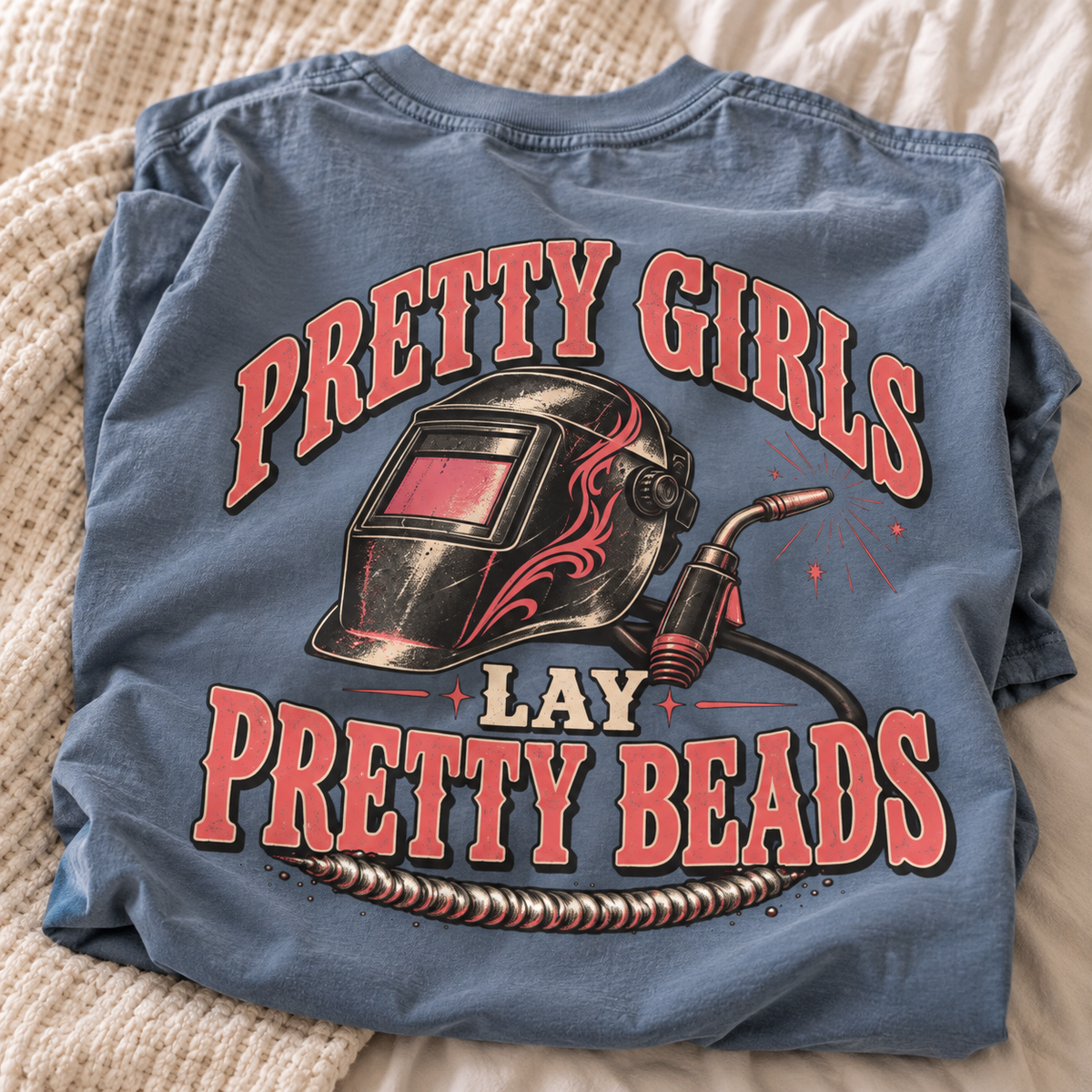 Women welder Comfort Colors tee by Blue Collar Trash