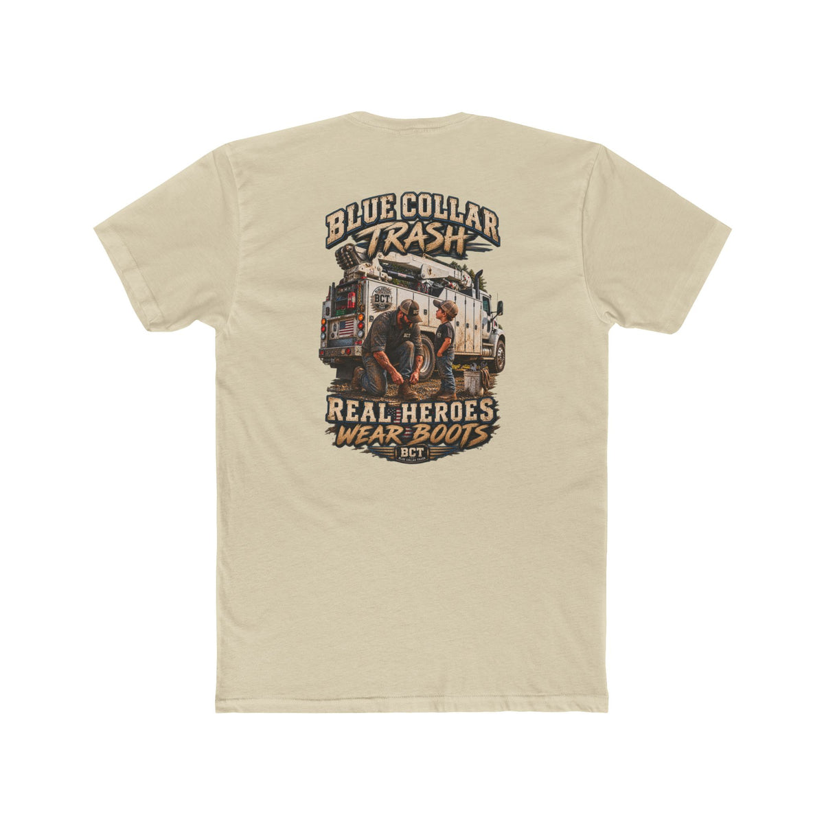 Real Heroes Wear Boots | Blue Collar Dad & Mechanic Shirt