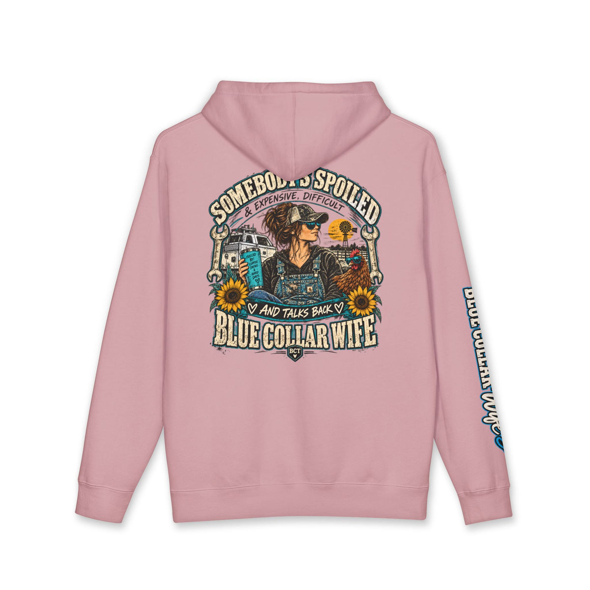 Somebody’s Spoiled Blue Collar Wife Hoodie | Funny Work Wife Sweatshirt