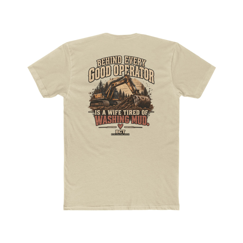 Funny heavy equipment wife tee with excavator graphic by Blue Collar Trash