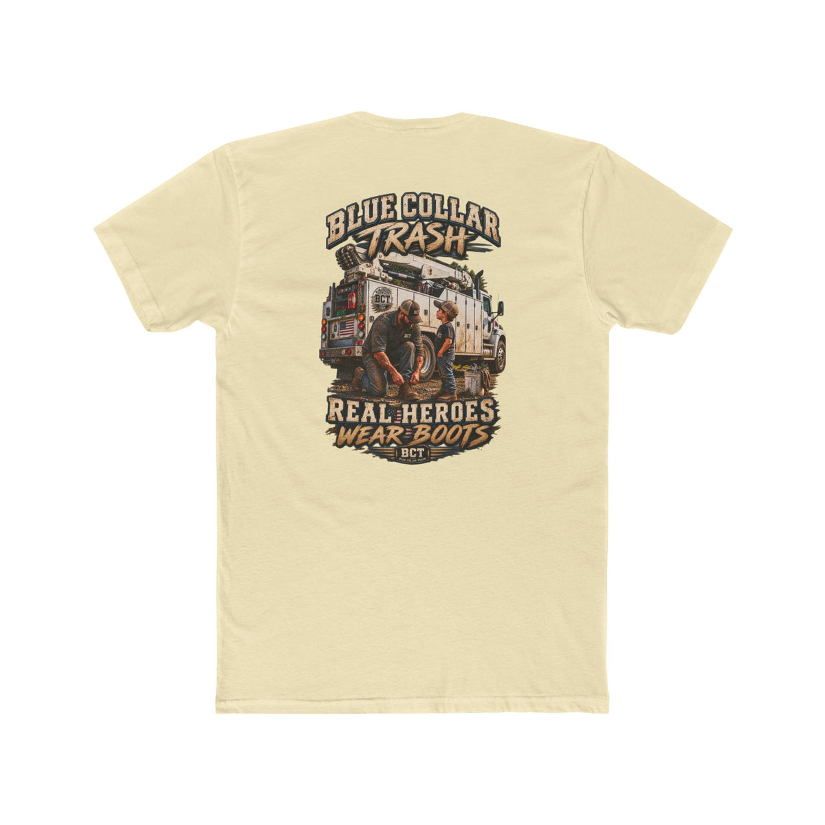 Real Heroes Wear Boots | Blue Collar Dad & Mechanic Shirt