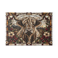 Farmhouse highland cow glass cutting board by Blue Collar Trash