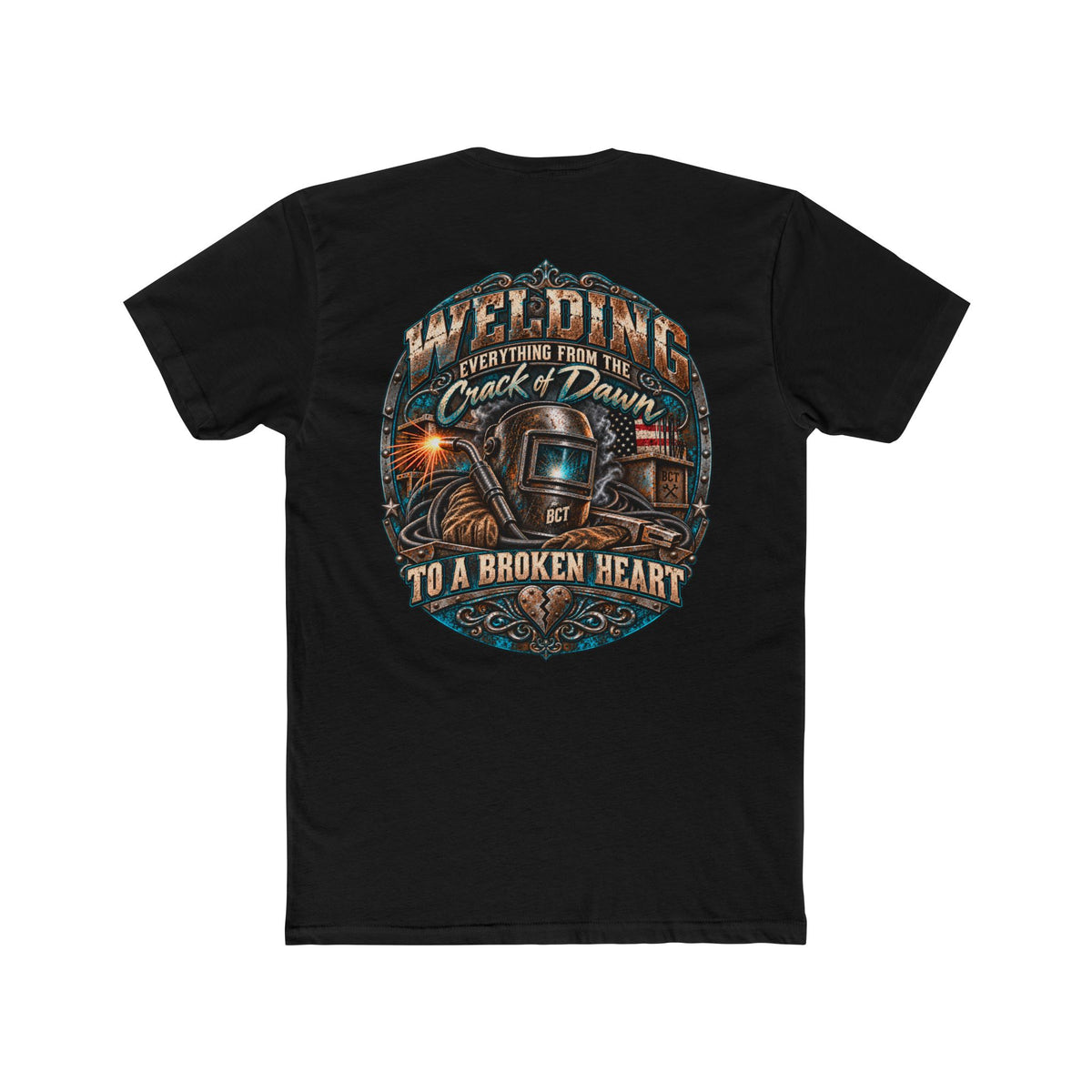 Funny welder tee with welding helmet graphic by Blue Collar Trash