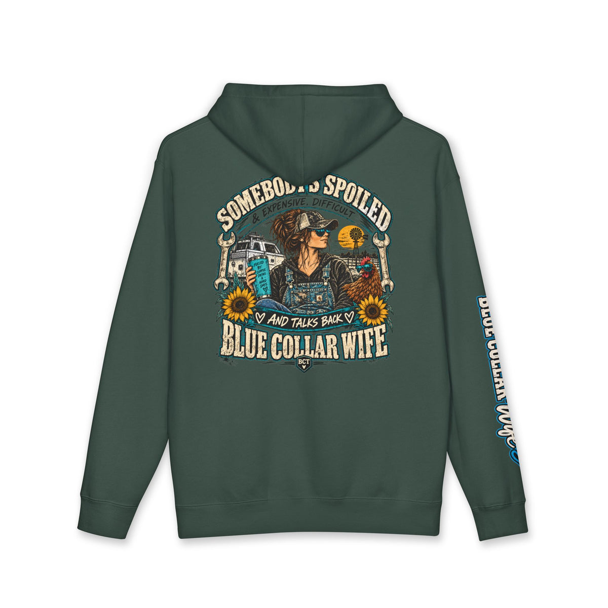 Somebody’s Spoiled Blue Collar Wife Hoodie | Funny Work Wife Sweatshirt