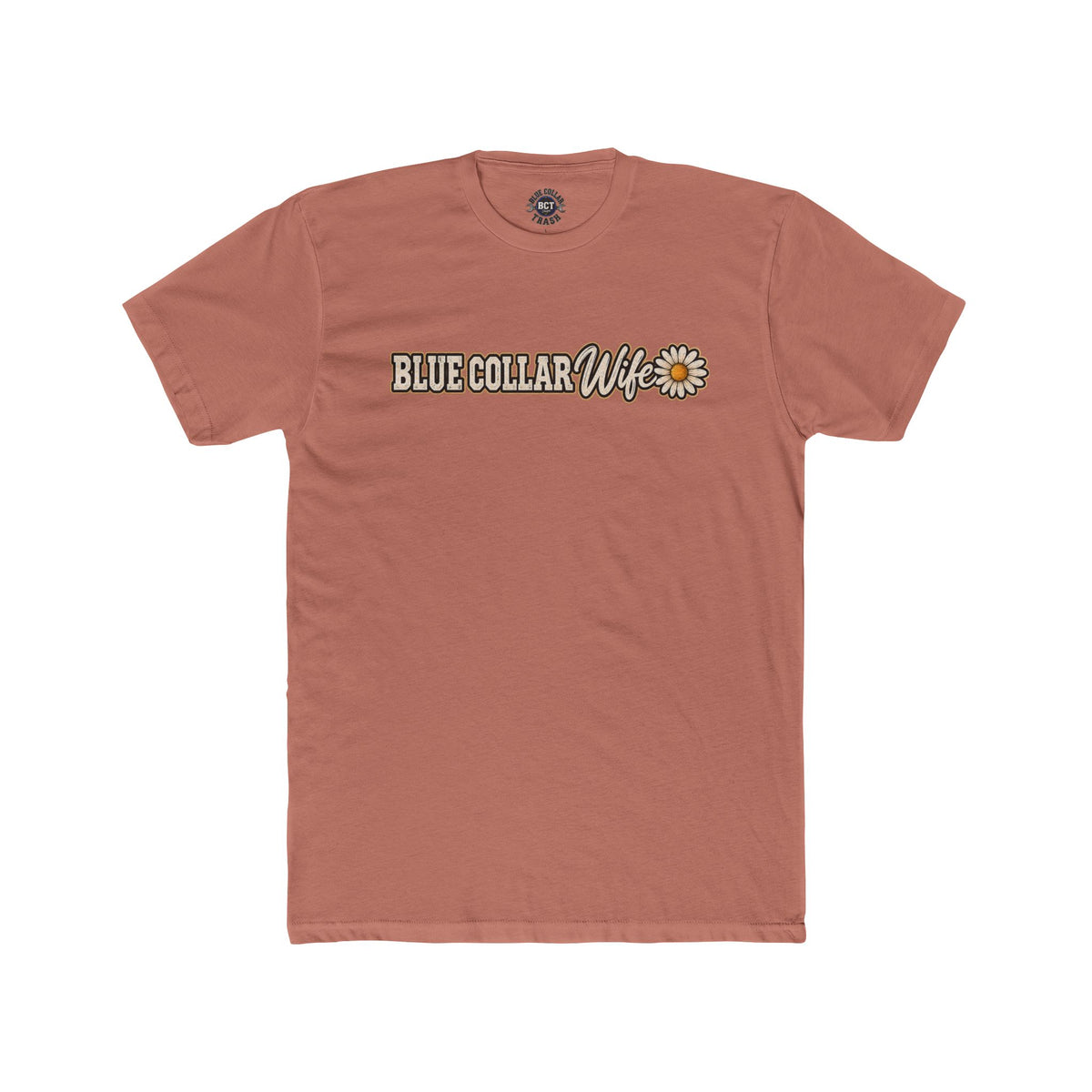 Spoiled Blue Collar Wife Funded by Overtime shirt with farm girl, chickens and sunflowers back print
