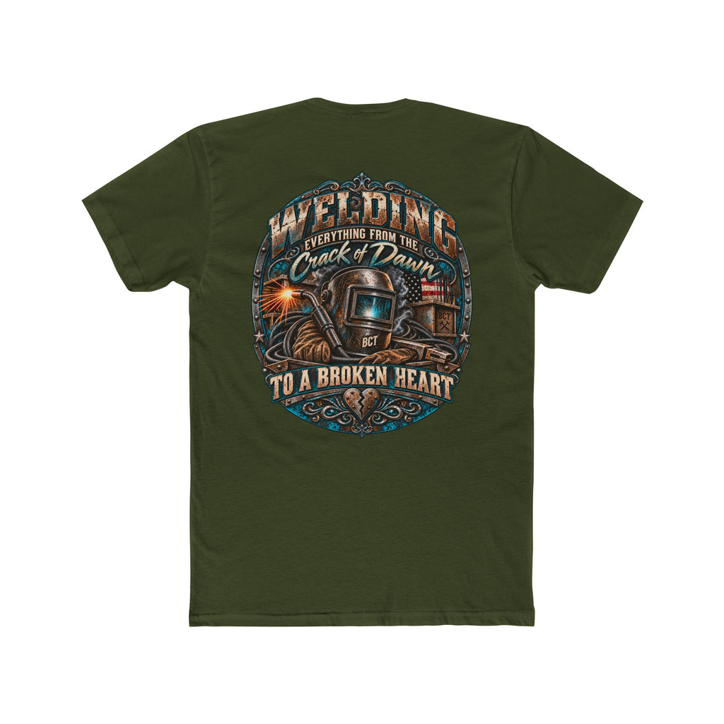 Funny welder tee with welding helmet graphic by Blue Collar Trash