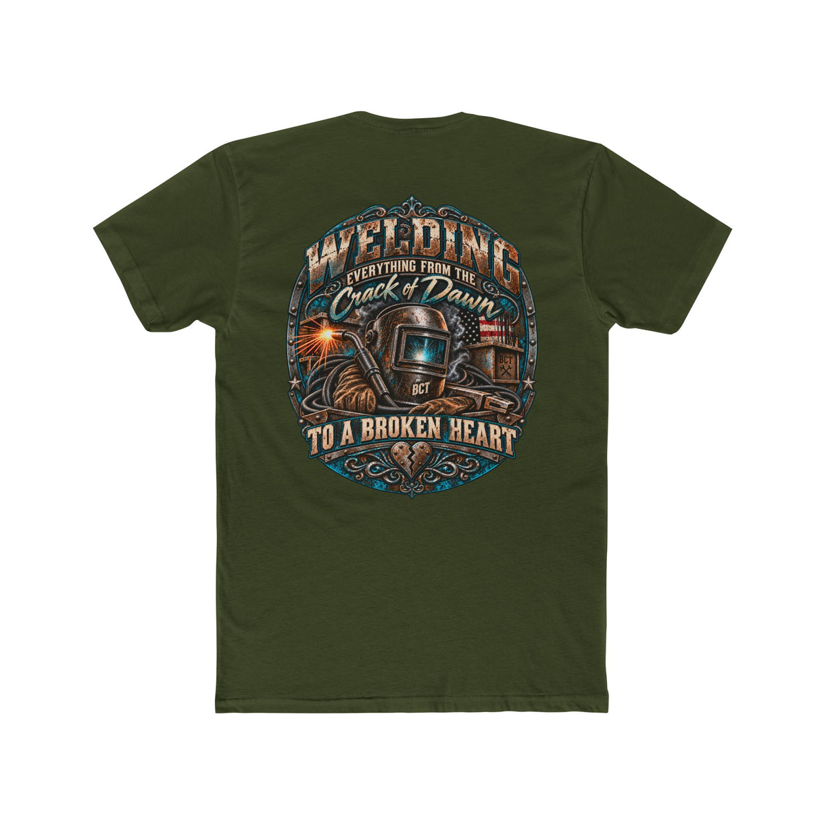 Funny welder tee with welding helmet graphic by Blue Collar Trash