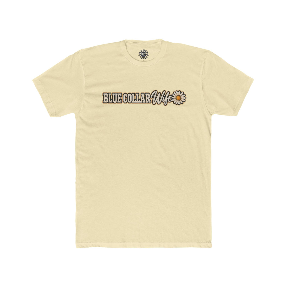 Spoiled Blue Collar Wife Funded by Overtime shirt with farm girl, chickens and sunflowers back print