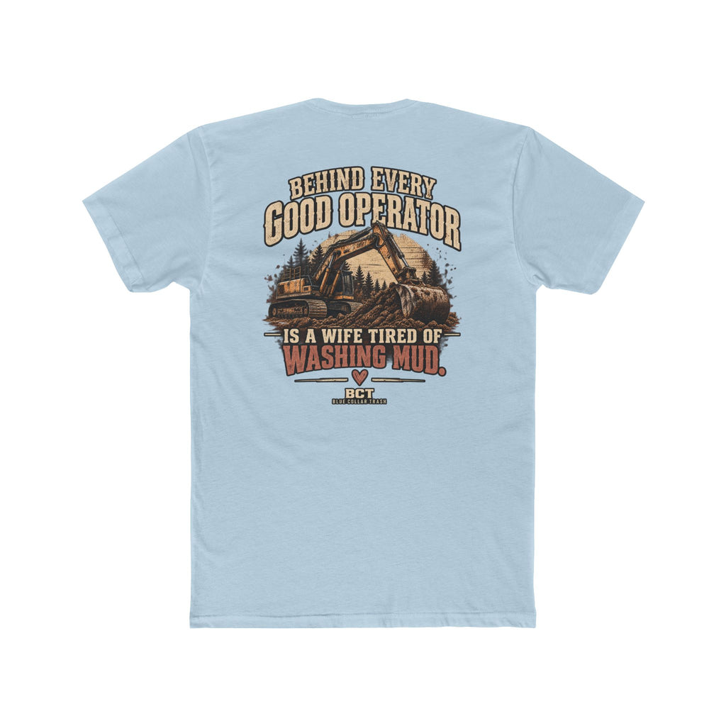 Funny heavy equipment wife tee with excavator graphic by Blue Collar Trash