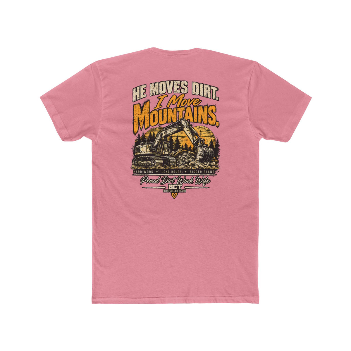 Dirt work wife tee with vintage excavator graphic by Blue Collar Trash