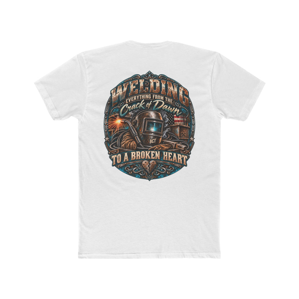 Funny welder tee with welding helmet graphic by Blue Collar Trash