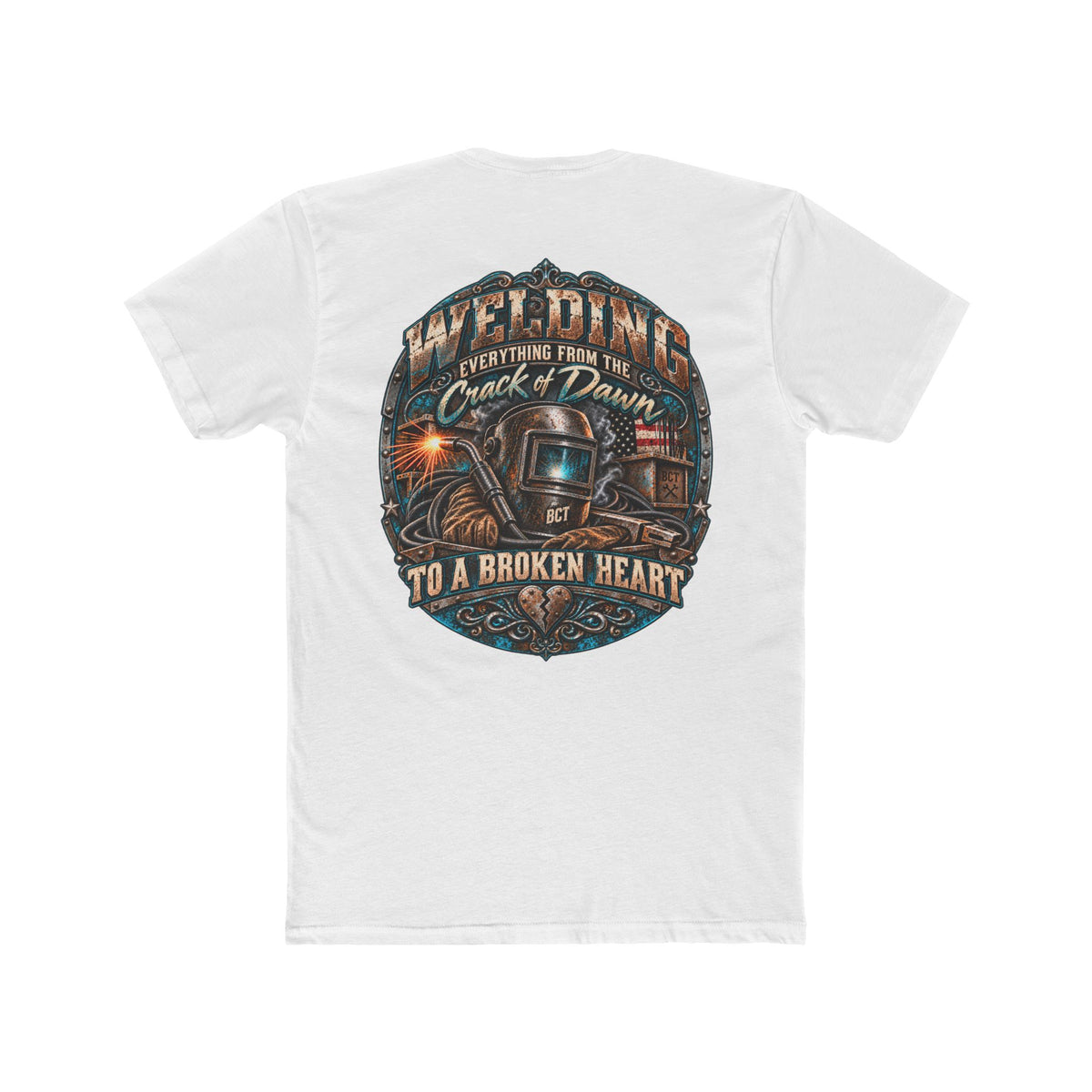 Funny welder tee with welding helmet graphic by Blue Collar Trash
