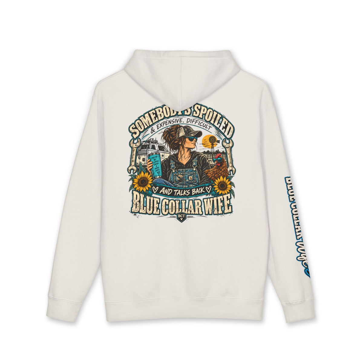 Somebody’s Spoiled Blue Collar Wife Hoodie | Funny Work Wife Sweatshirt