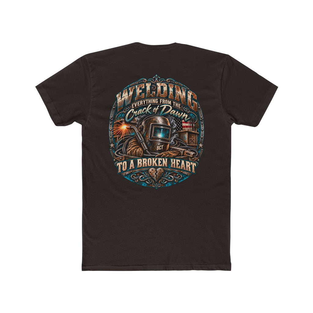 Funny welder tee with welding helmet graphic by Blue Collar Trash