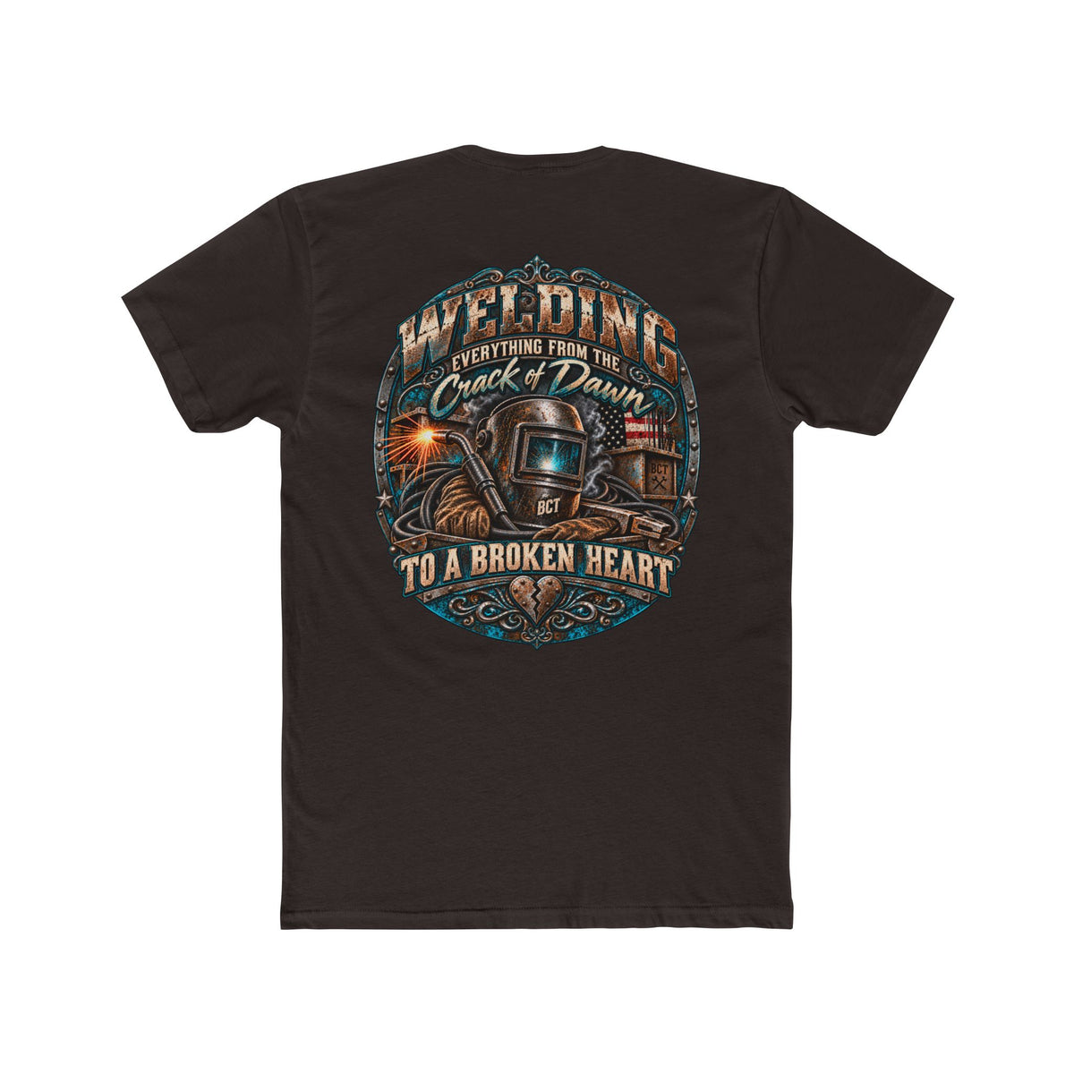 Funny welder tee with welding helmet graphic by Blue Collar Trash