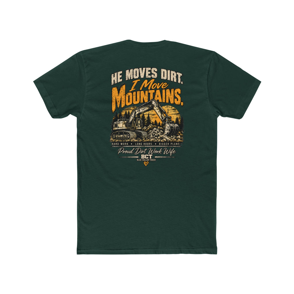 Dirt work wife tee with vintage excavator graphic by Blue Collar Trash