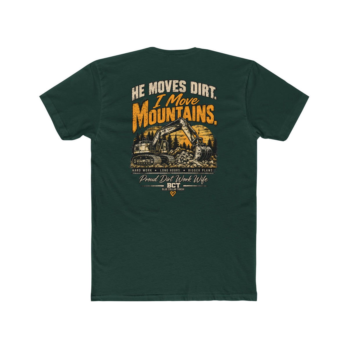 Dirt work wife tee with vintage excavator graphic by Blue Collar Trash