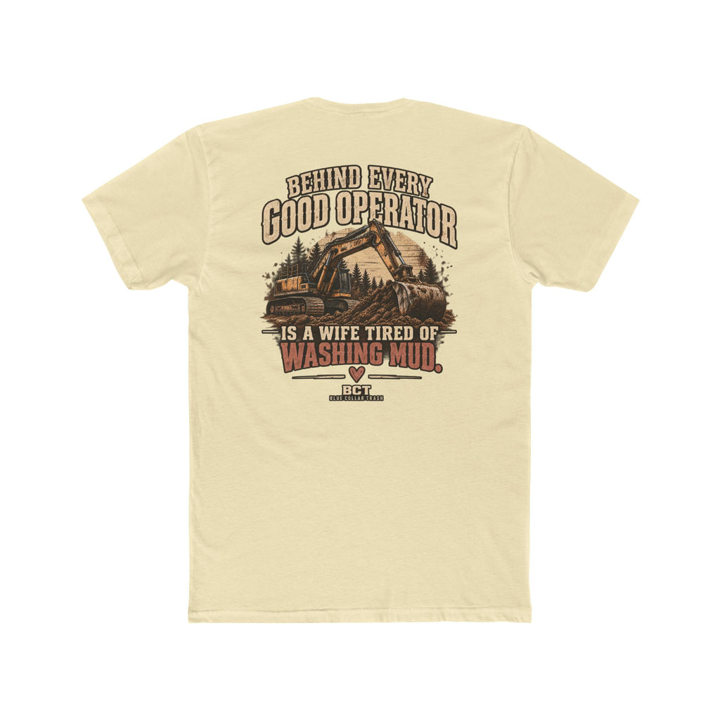 Funny heavy equipment wife tee with excavator graphic by Blue Collar Trash