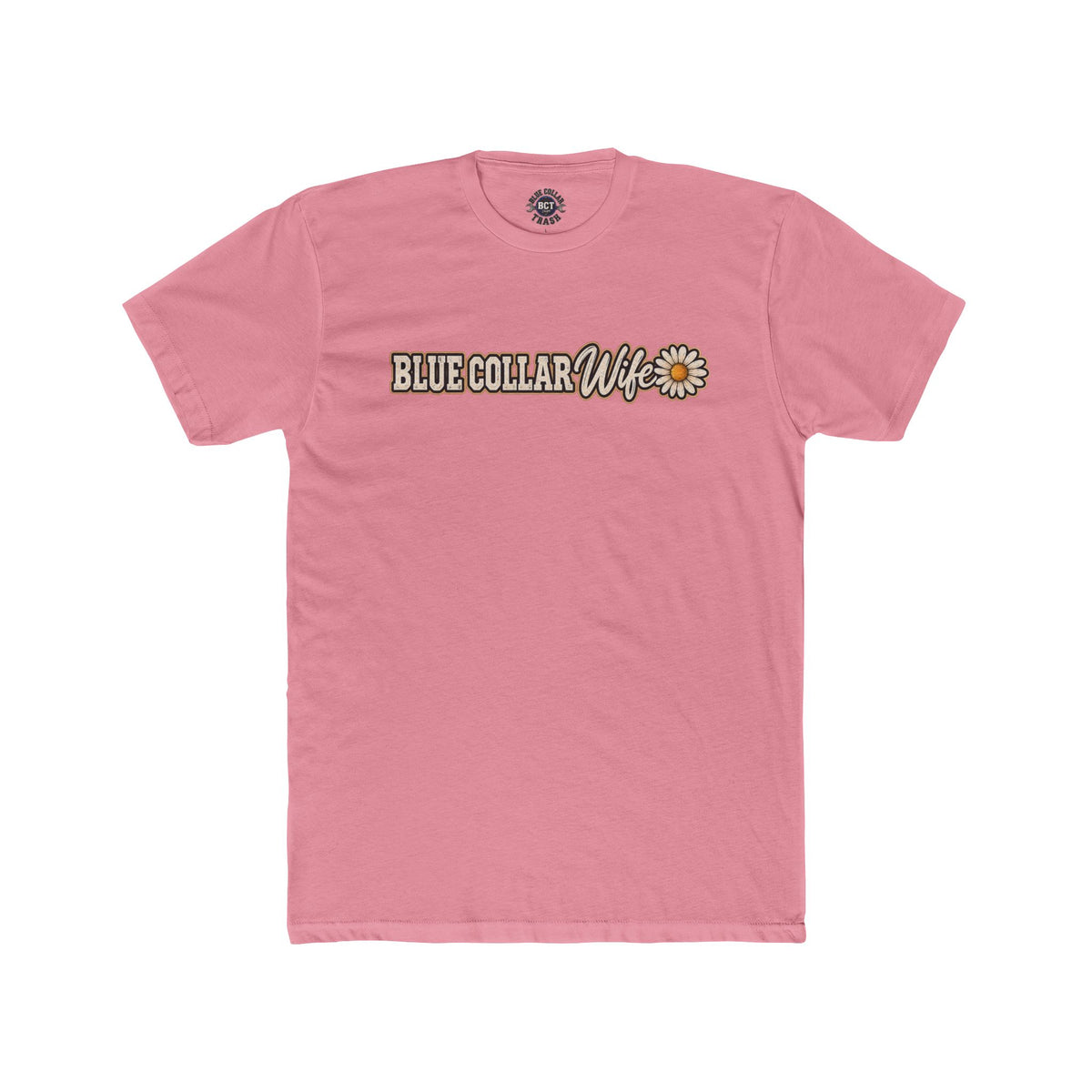 Spoiled Blue Collar Wife Funded by Overtime shirt with farm girl, chickens and sunflowers back print