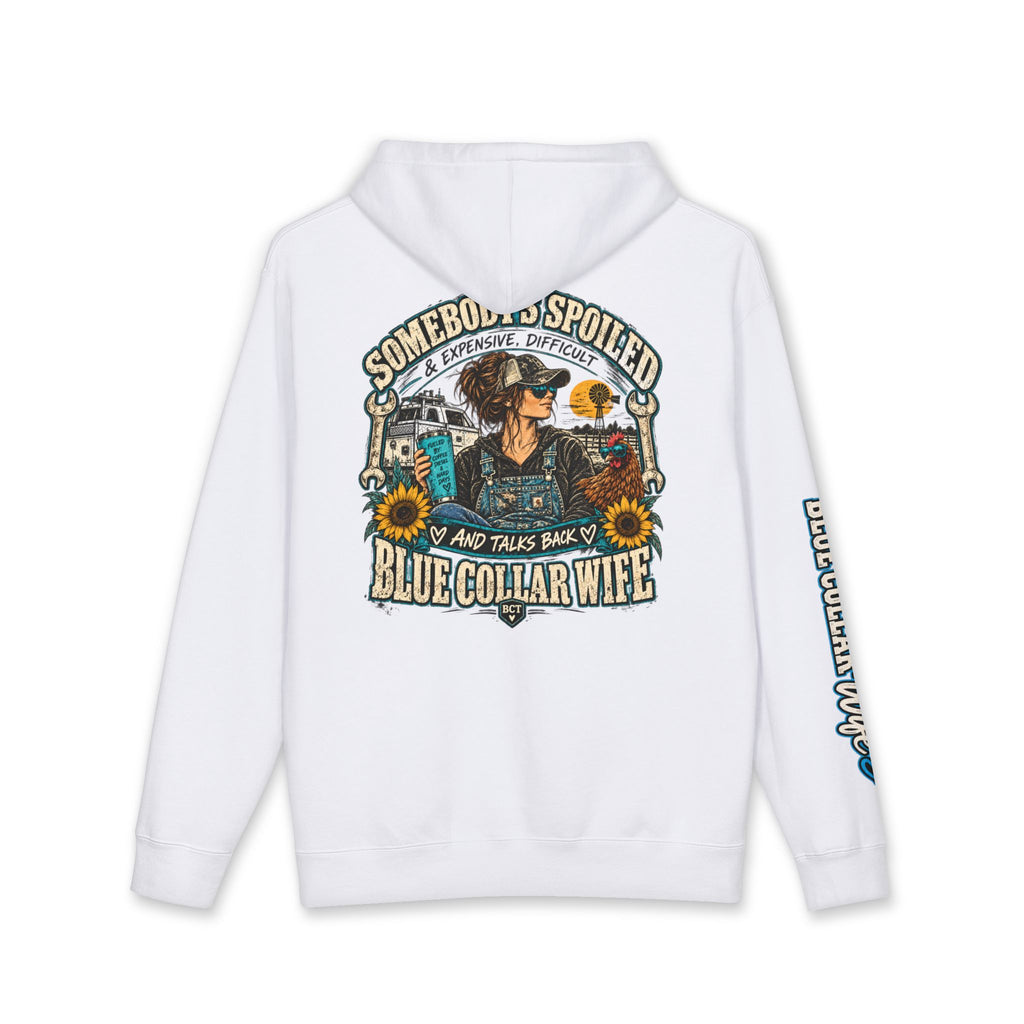 Somebody’s Spoiled Blue Collar Wife Hoodie | Funny Work Wife Sweatshirt