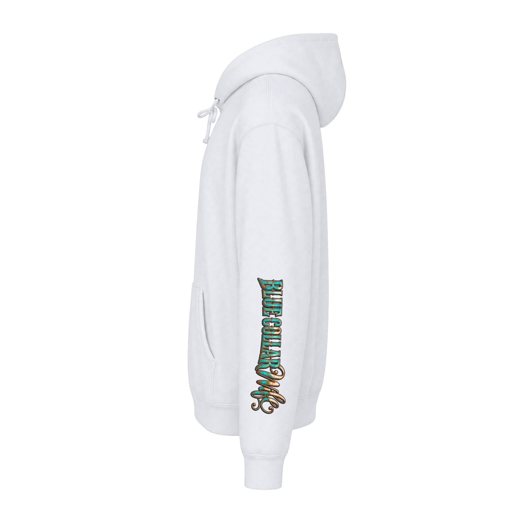 Spoiled Blue Collar Wife Hooded Sweatshirt | Floral Rustic Back Design