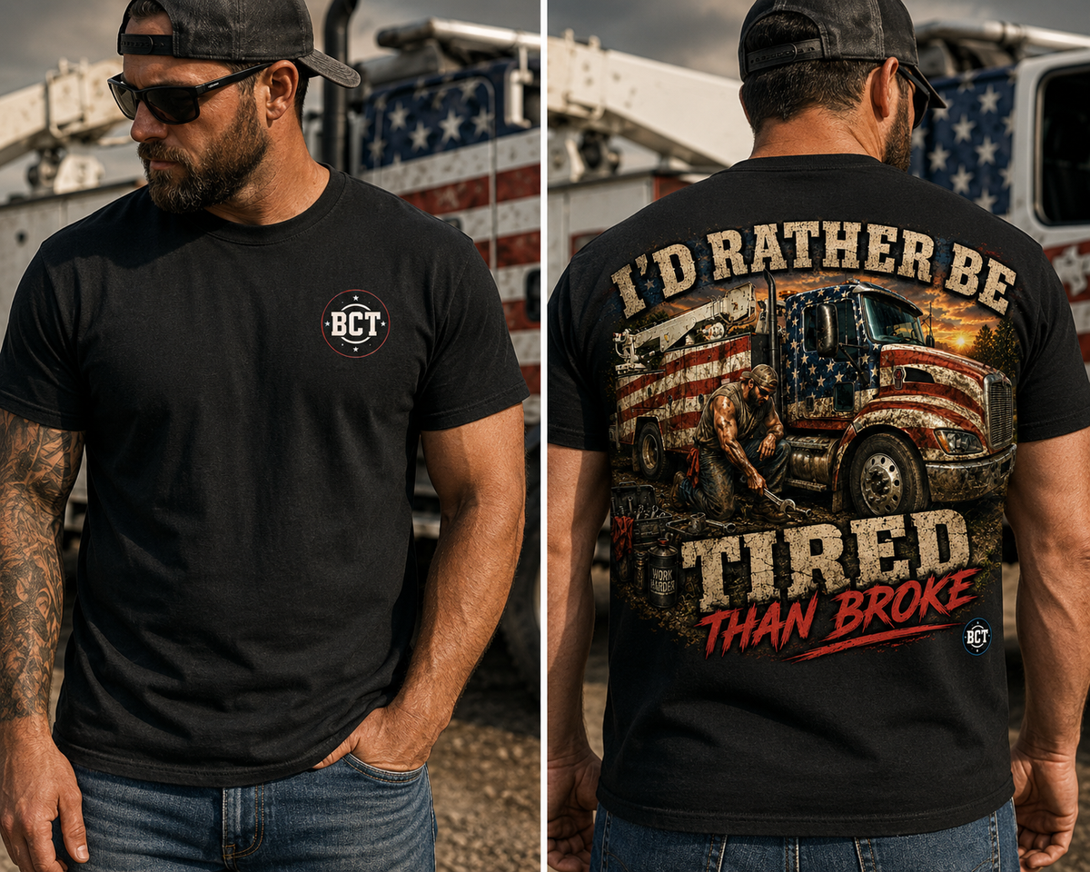 I’d Rather Be Tired Than Broke Shirt | Blue Collar Mechanic Tee